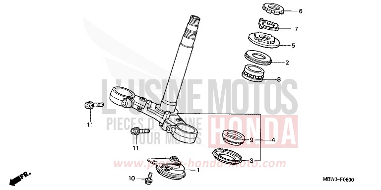 LENKSCHAFT von CBR600F Special Edition WINNING RED (R258) von 2001